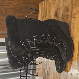 Bearpaw Fleece Lined Wedge Boots